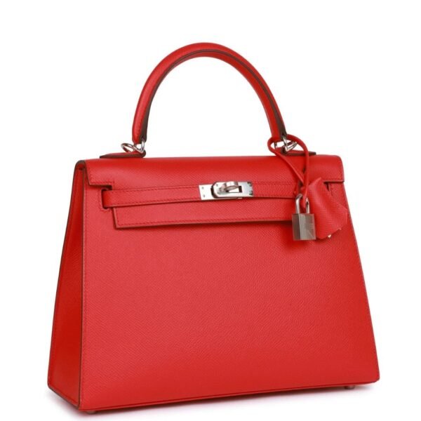 HERMÈS KELLY SELLIER 25 ROUGE DE COEUR VERSO EPSOM PALLADIUM HARDWARE - Image 3