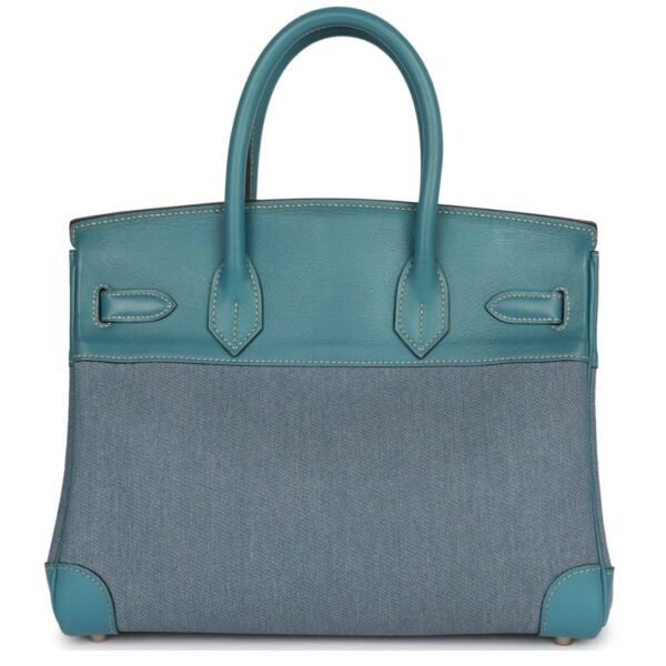 VINTAGE HERMÈS BIRKIN 30 DENIM AND BLUE JEAN GULLIVER PALLADIUM HARDWARE - Image 2