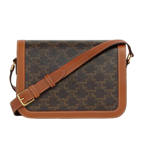 CELINE CLASSIQUE TRIOMPHE BAG IN CANVAS AND CALFSKIN - Image 2