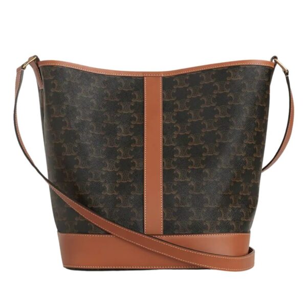 CELINE MEDIUM BUCKET IN TRIOMPHE CANVAS AND CALFSKIN - Image 2