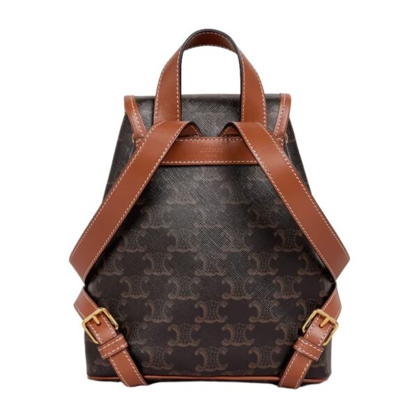 CELINE MINI BACKPACK FOLCO IN TRIOMPHE CANVAS AND CALFSKIN - Image 2