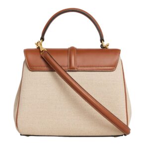 CELINE SMALL 16 BAG IN TEXTILE AND NATURAL CALFSKIN