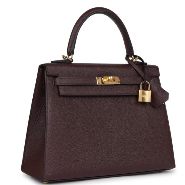HERMÈS KELLY SELLIER 25 ROUGE SELLIER EPSOM GOLD HARDWARE - Image 3