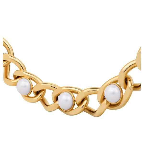 LES PERLES CELINE MAILLON NECKLACE IN BRASS WITH GOLD FINISH AND RESIN PEARLS - Image 2