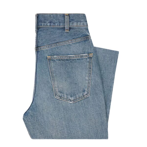 CELINE DYLAN FLARED JEANS WITH SIGNATURE IN UNION WASH DENIM - Image 2