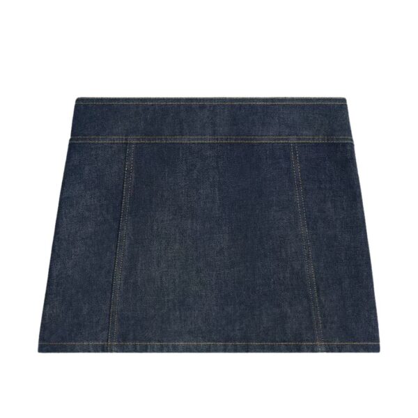 CELINE TRAPEZE MINI SKIRT IN RINSED WASH DENIM - Image 2