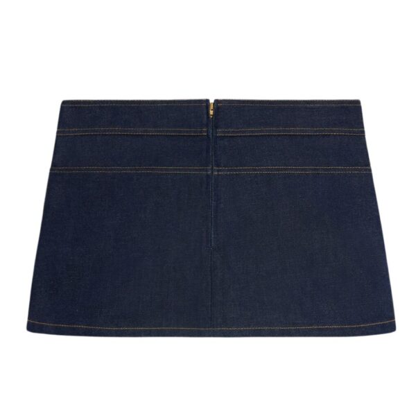 CELINE TRAPEZE MINI SKIRT IN RAW WASH DENIM - Image 2