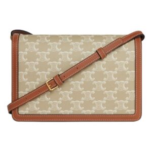 CELINE ENVELOPPE BAG IN TRIOMPHE CANVAS AND CALFSKIN