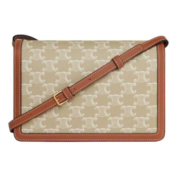 CELINE ENVELOPPE BAG IN TRIOMPHE CANVAS AND CALFSKIN - Image 2
