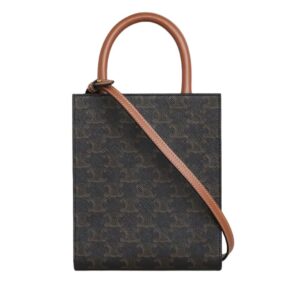 CELINE MINI VERTICAL CABAS IN TRIOMPHE CANVAS WITH CELINE PRINT