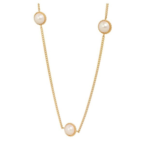 LES PERLES CELINE SAUTOIR IN RESIN PEARLS AND BRASS WITH GOLD FINISH - Image 2