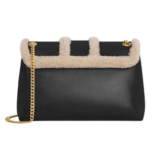 CELINE LARGE VICTOIRE BAG IN CREASED LAMBSKIN AND SHEARLING