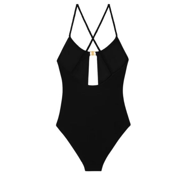 CELINE TRIOMPHE SWIMSUIT IN MATTE JERSEY BLACK - Image 2