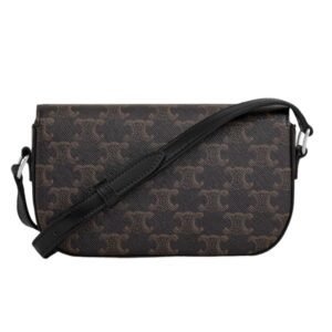 CELINE SMALL CROSSBODY BAG TRIOMPHE IN TRIOMPHE CANVAS AND CALFSKIN
