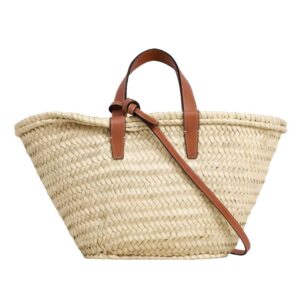 CELINE TEEN CLASSIC PANIER IN PALM LEAVES AND CALFSKIN