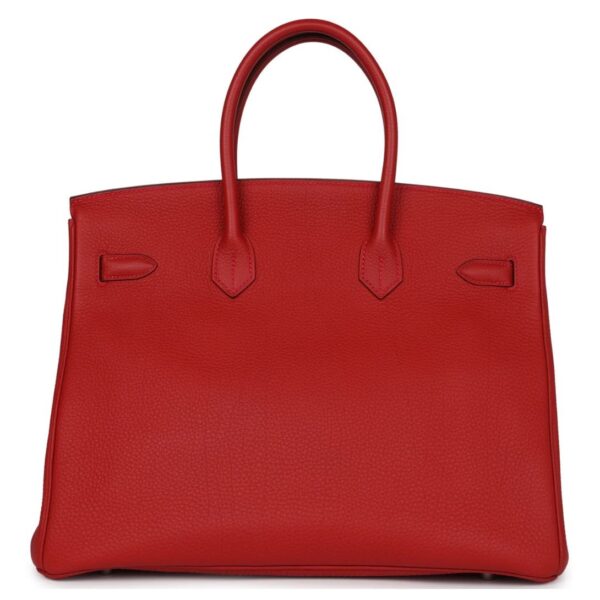PRE-OWNED HERMÈS BIRKIN 35 ROUGE CASAQUE TOGO PALLADIUM HARDWARE - Image 2