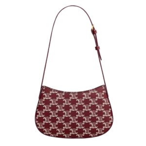 CELINE MEDIUM TILLY BAG IN TRIOMPHE CANVAS TWO TONE LIGHT BURGUNDY