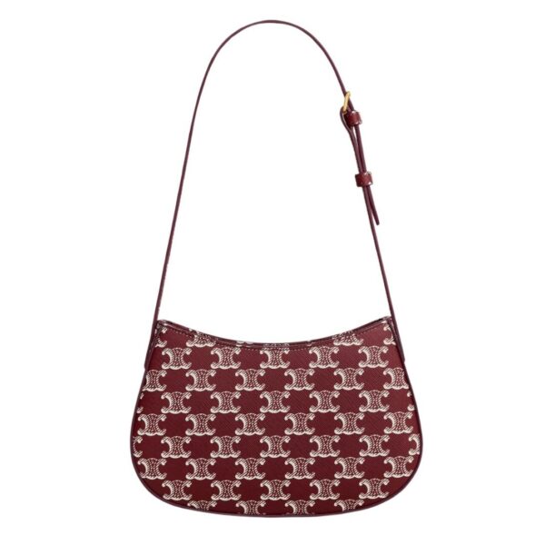 CELINE MEDIUM TILLY BAG IN TRIOMPHE CANVAS TWO TONE LIGHT BURGUNDY - Image 2
