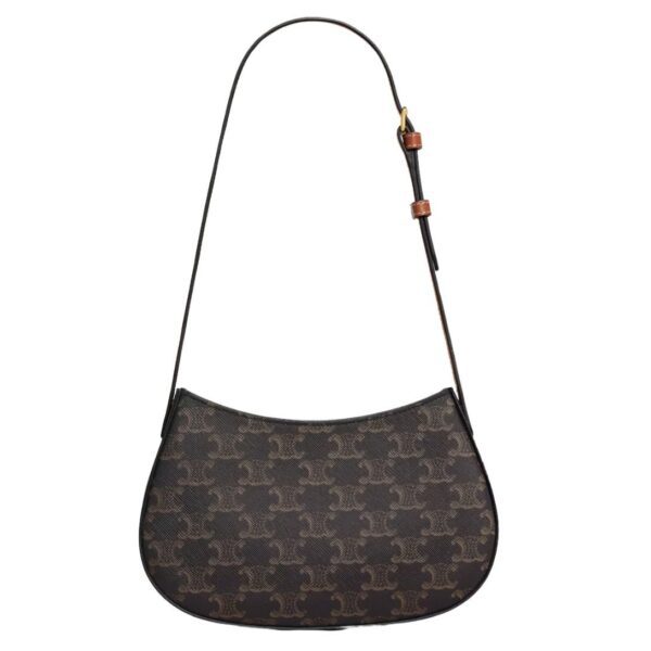 CELINE MEDIUM TILLY BAG IN TRIOMPHE CANVAS AND CALFSKIN TAN - Image 2