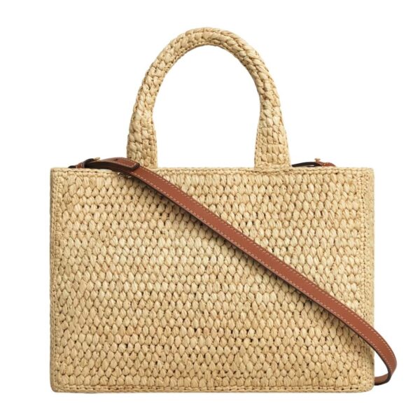 CELINE SMALL CABAS THAIS IN RAFFIA AND CALFSKIN - Image 2
