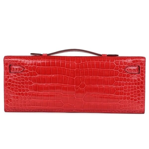 HERMÈS KELLY CUT BOUGAINVILLEA SHINY POROSUS CROCODILE GOLD HARDWARE - Image 2