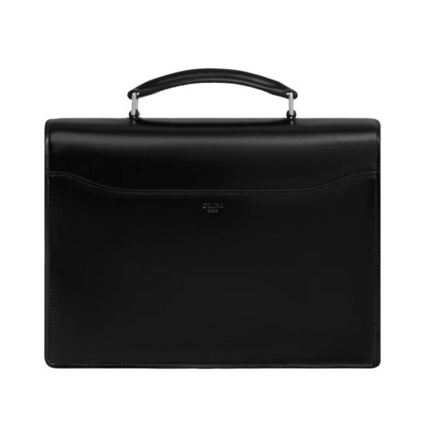 CELINE SMALL CARTABLE TRIOMPHE IN SHINY CALFSKIN BLACK - Image 2