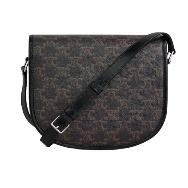 CELINE MEDIUM BESACE TRIOMPHE IN TRIOMPHE CANVAS AND CALFSKIN BLACK - Image 2