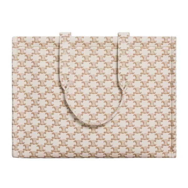 CELINE LARGE CABAS THAIS IN TEXTILE WITH TRIOMPHE CANVAS PRINT AND CALFSKIN - Image 2