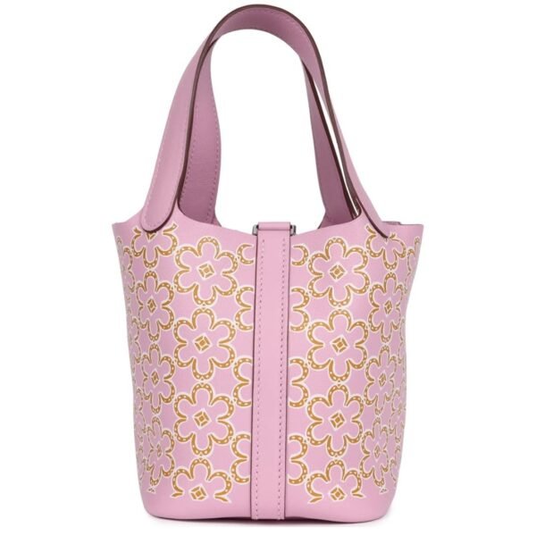 HERMÈS MICRO PICOTIN LOCK 14 LUCKY DAISY MAUVE SYLVESTRE SWIFT PALLADIUM HARDWARE - Image 3