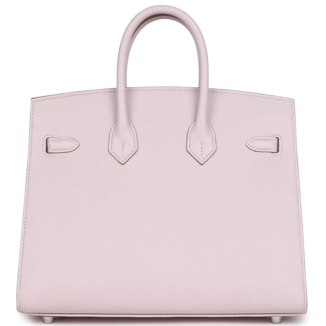 HERMÈS BIRKIN SELLIER 25 MAUVE PALE EPSOM PALLADIUM HARDWARE - Image 2