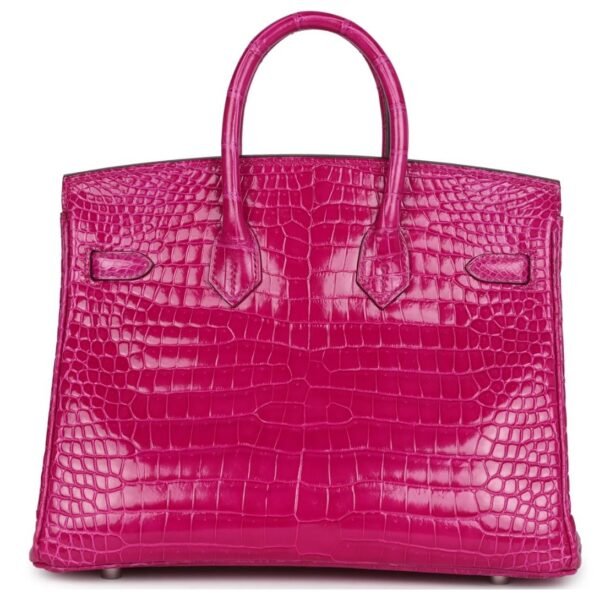 HERMÈS BIRKIN 25 ROSE SHEHERAZADE SHINY POROSUS CROCODILE PALLADIUM HARDWARE - Image 2