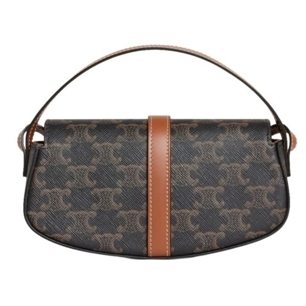 CELINE CLUTCH ON STRAP TABOU IN TRIOMPHE CANVAS AND CALFSKIN TAN - Image 3
