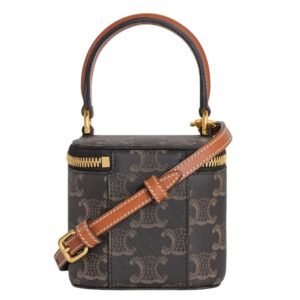 CELINE MINI VANITY CASE IN TRIOMPHE CANVAS AND CALFSKIN