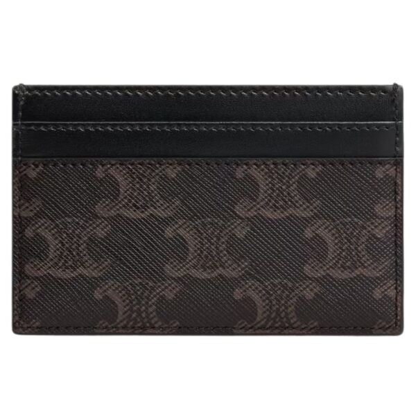 CELINE MEDIUM CARD HOLDER IN TRIOMPHE CANVAS AND CALFSKIN BLACK - Image 2