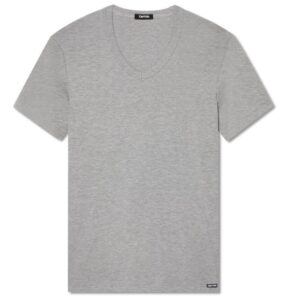TOM FORD COTTON V NECK T SHIRT GREY