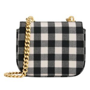 CELINE MINI CHAIN CLAUDE IN VICHY TEXTILE AND CALFSKIN