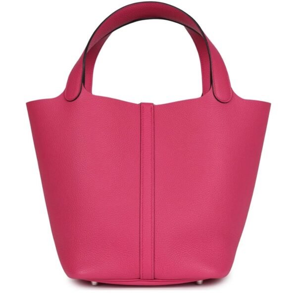 HERMÈS PICOTIN LOCK 22 ROSE SHOCKING MAURICE PALLADIUM HARDWARE - Image 2