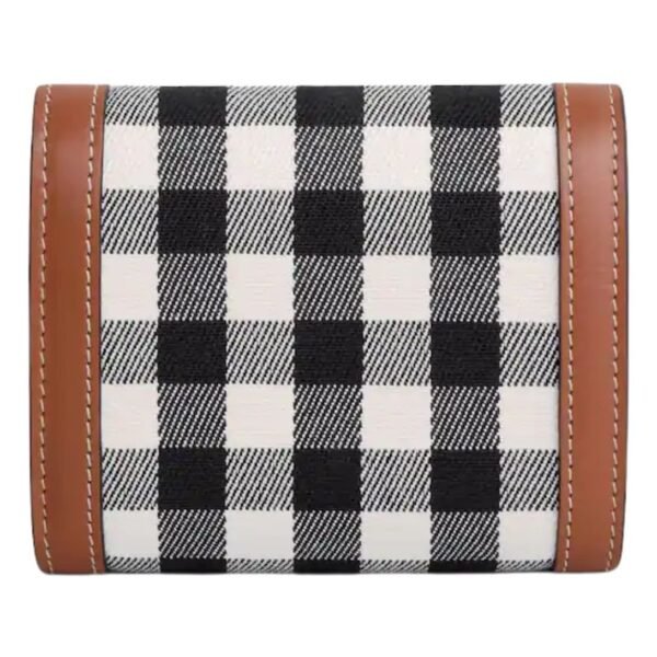 CELINE SMALL FLAP WALLET TRIOMPHE IN VICHY TEXTILE AND CALFSKIN - Image 2
