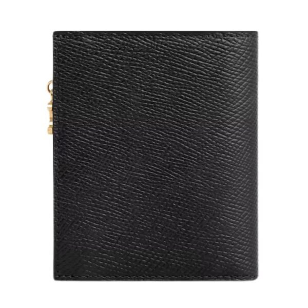 CELINE COMPACT WALLET TRIOMPHE CHARMS IN GRAINED CALFSKIN BLACK - Image 3