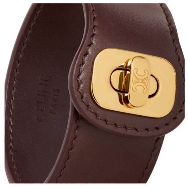 LES CUIRS CELINE JOSEPHINE BRACELET IN CALFSKIN AND BRASS WITH GOLD FINISH - Image 2