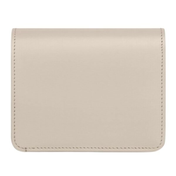 CELINE TRIOMPHE COMPACT WALLET IN SHINY CALFSKIN LIGHT STONE - Image 6