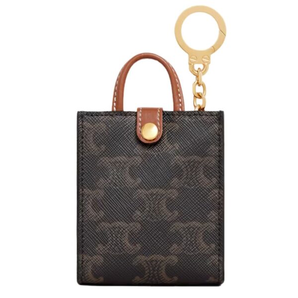 CELINE MICRO VERTICAL CABAS IN TRIOMPHE CANVAS AND CALFSKIN - Image 2