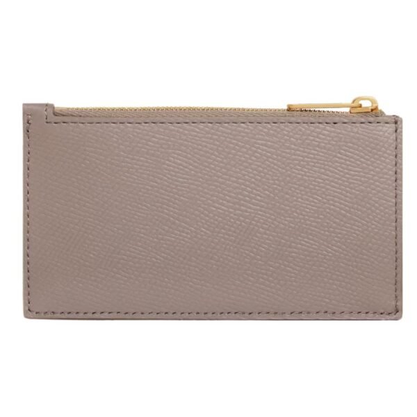 CELINE ZIPPED COMPACT CARD HOLDER ESSENTIALS IN GRAINED CALFSKIN PEBBLE - Image 3