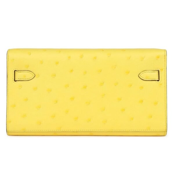 HERMÈS KELLY TO GO WALLET JAUNE CITRON OSTRICH PALLADIUM HARDWARE - Image 2