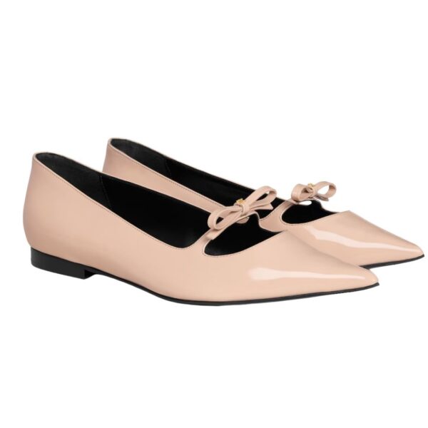 CELINE SUZY POINTY TOE BALLERINA IN PATENT CALFSKIN BLUSH - Image 3