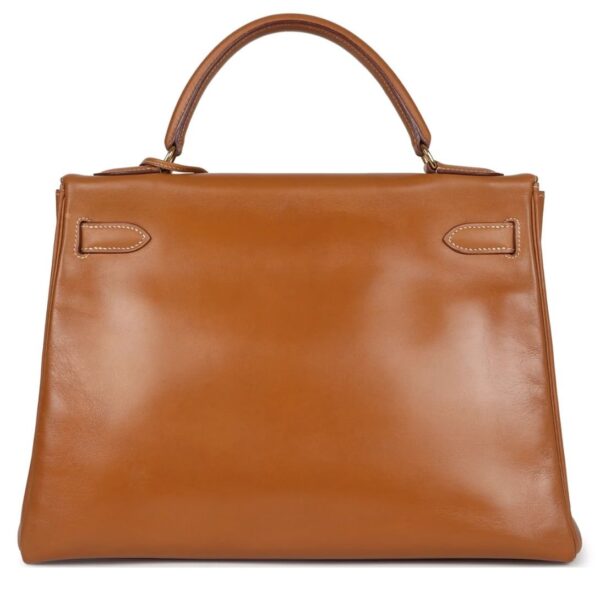 VINTAGE HERMÈS KELLY RETOURNE 32 NATUREL SABLE CHAMONIX GOLD HARDWARE - Image 2