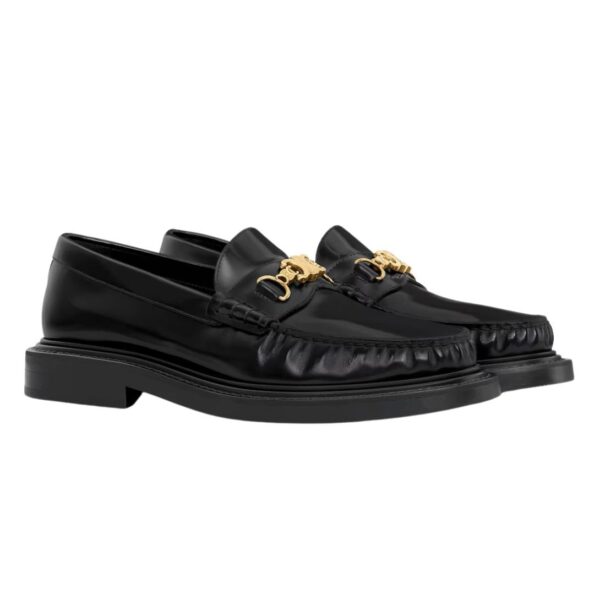 CELINE UNIVERSITÉ TRIOMPHE CHAIN LOAFFER IN POLISHED BULL BLACK - Image 3