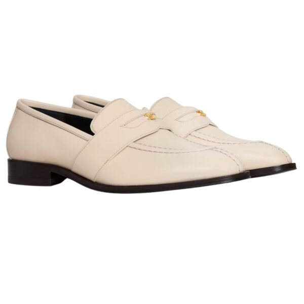 CELINE MALAQUAIS TRIOMPHE LOAFER IN POLISHED BULL MILK - Image 4