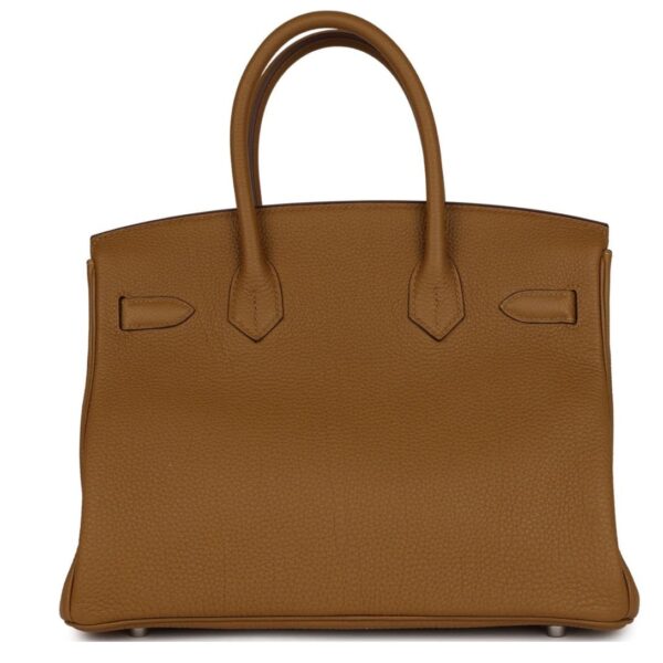 PRE-OWNED HERMÈS BIRKIN 30 BRONZE D'OR VERSO TOGO PALLADIUM HARDWARE - Image 2