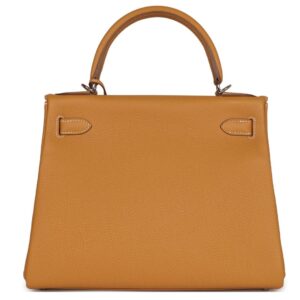 HERMÈS KELLY RETOURNE 28 NATUREL SABLE TOGO PALLADIUM HARDWARE